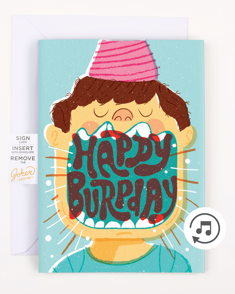 Endless Burp Day Card with Glitter