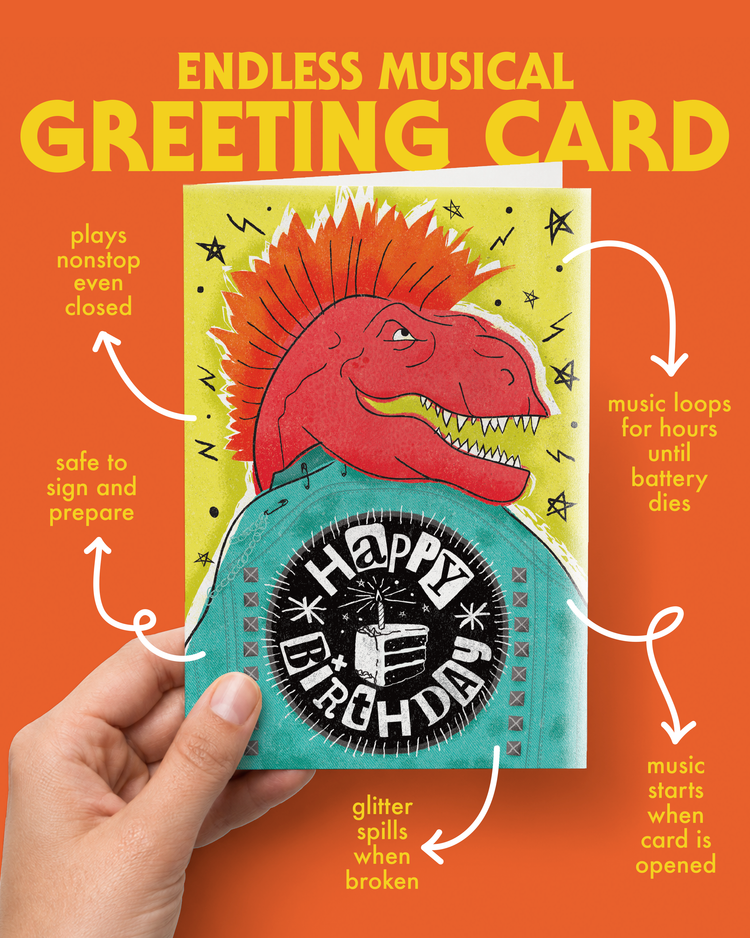 Endless Punk Rock Birthday Card with Glitter