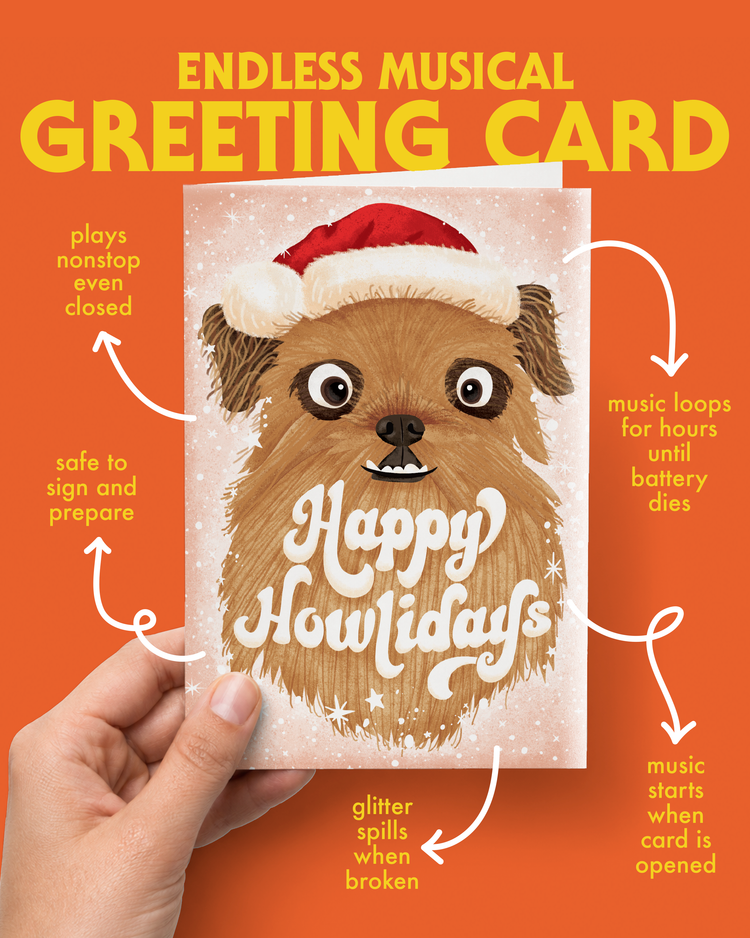 Endless Dog Christmas Card with Glitter
