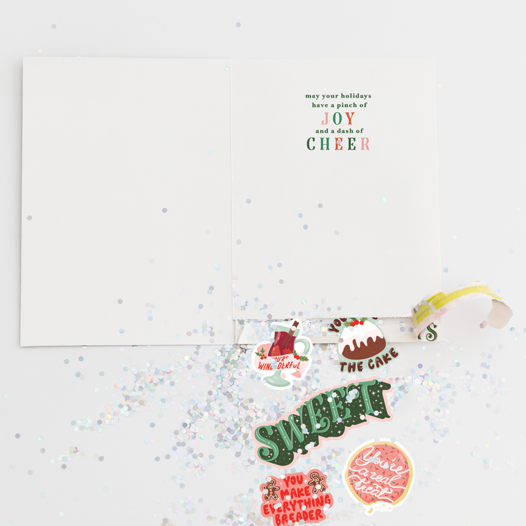 Seasons Greetings Glitter and Sticker Surprise Card