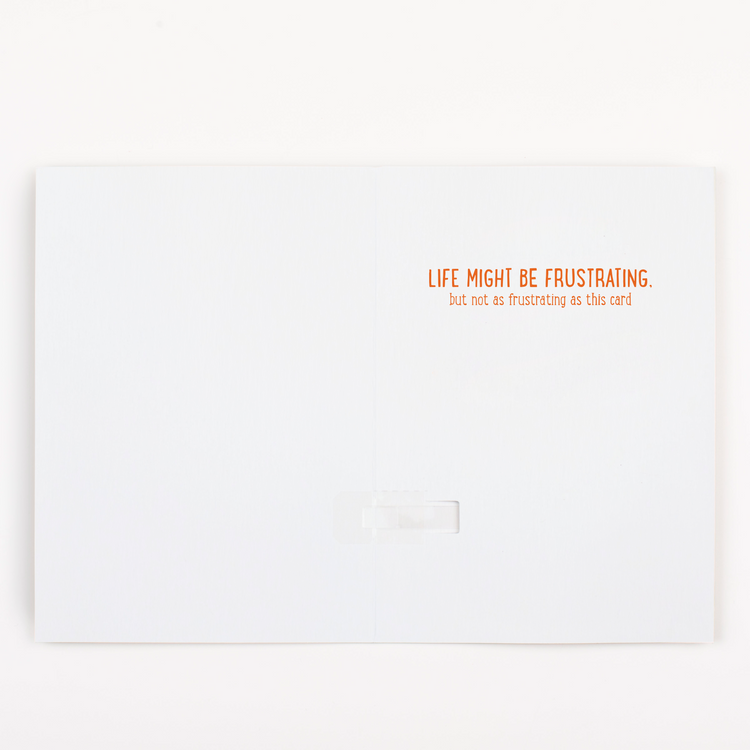 Inside of Joker Greeting endless musical encouragement card with life might be frustrating message design