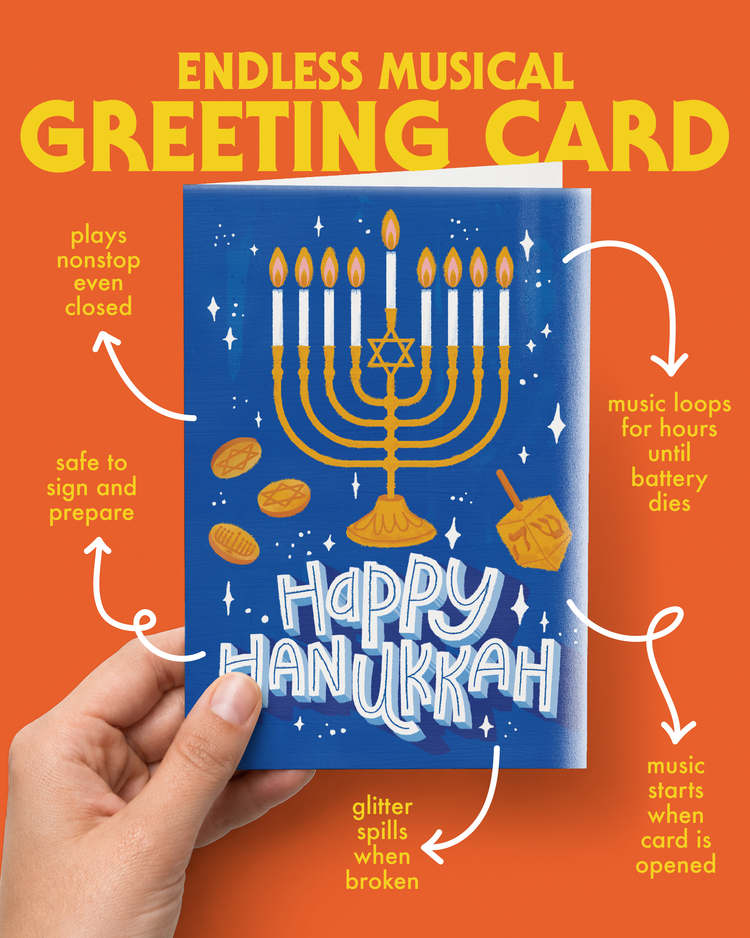 Endless Hanukkah Card with Glitter