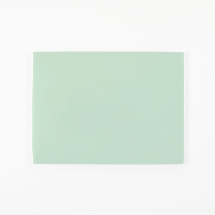 (Mint envelope closed): Mint green glitter trap envelope by Joker Greeting in fresh calming color closed and ready for prank setup