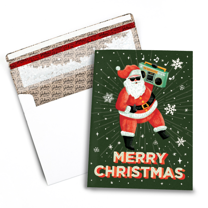 "Never Gonna Give You Up" Christmas Card with Glitter Trap Envelope – Bundle
