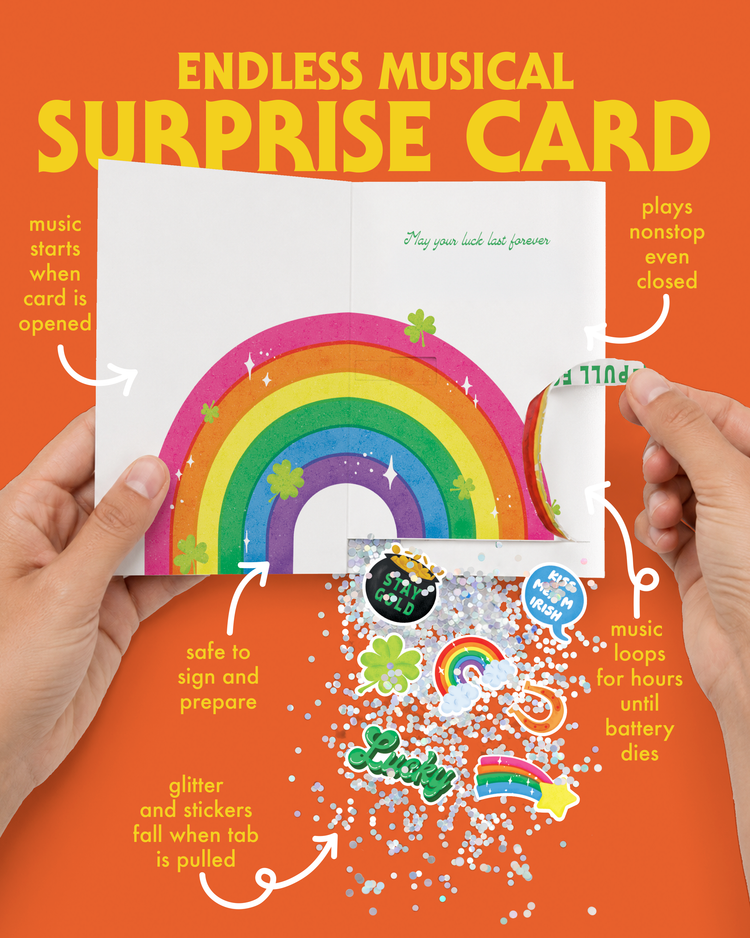 Endless Bagpipes St. Patricks Day Card with Glitter and Stickers