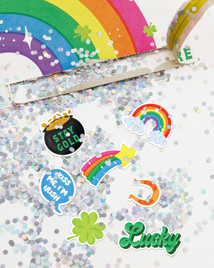Endless Bagpipes St. Patricks Day Card with Glitter and Sticker Surprise