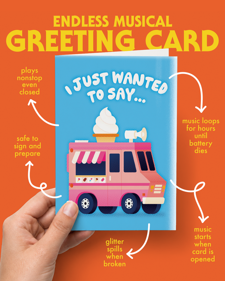 Endless Thank You Ice Cream Truck Card with Glitter