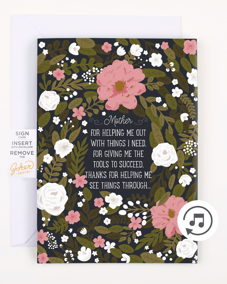 Endless Thank You Mom Card with Glitter