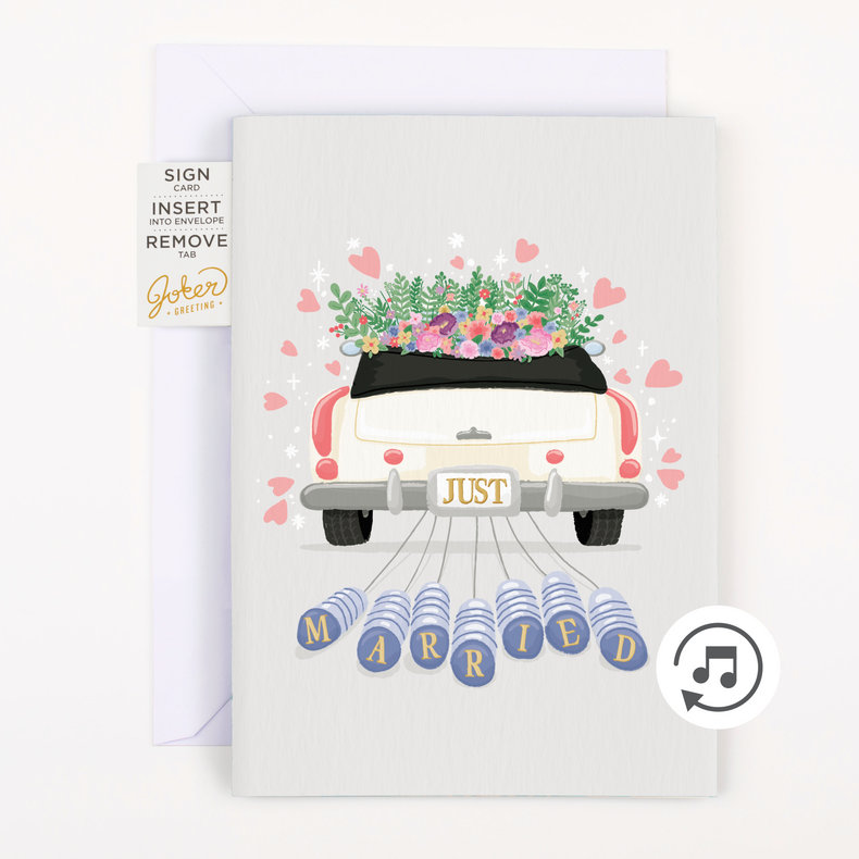 Endless Just Married Card With Glitter