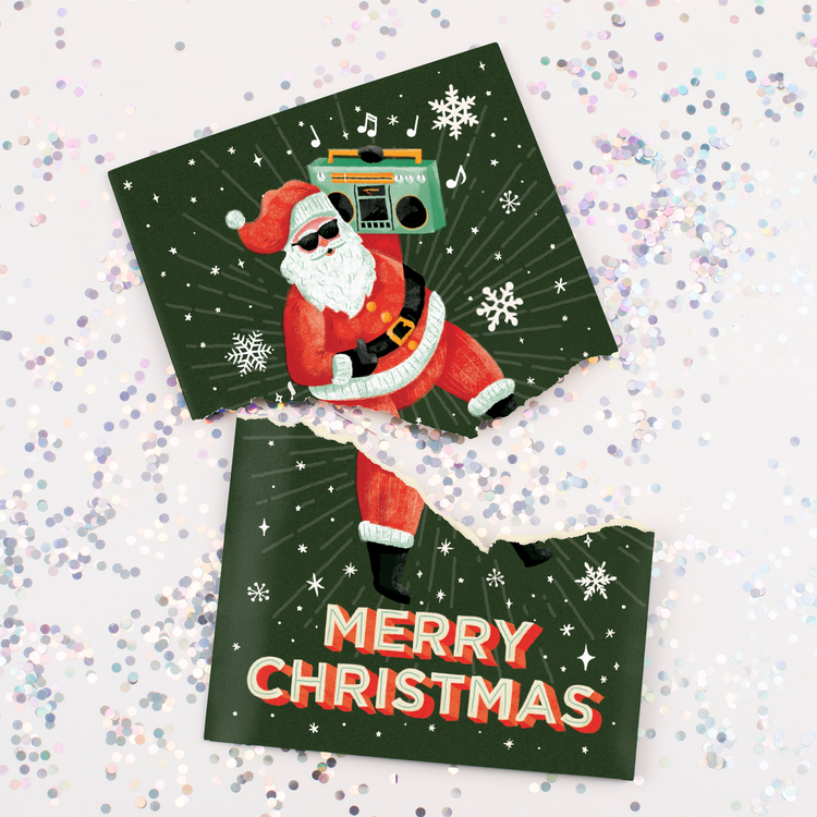 "Never Gonna Give You Up" Christmas Card with Glitter Trap Envelope – Bundle