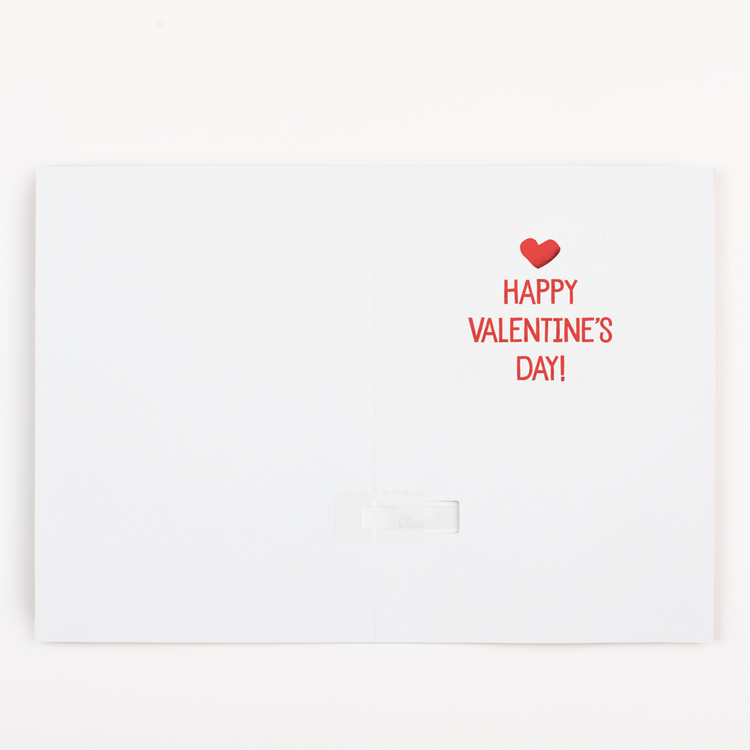 Musical Valentine's greeting card with red heart and Happy Valentine's Day message from Joker Greeting