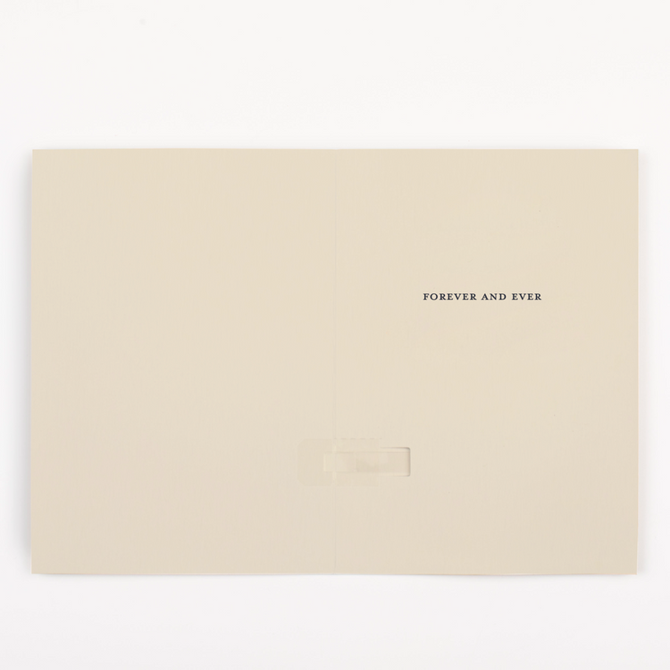 Inside of Joker Greeting endless musical wedding card with Forever and Ever message design