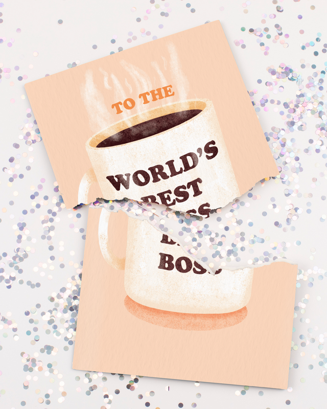Endless Best Boss Card With Glitter