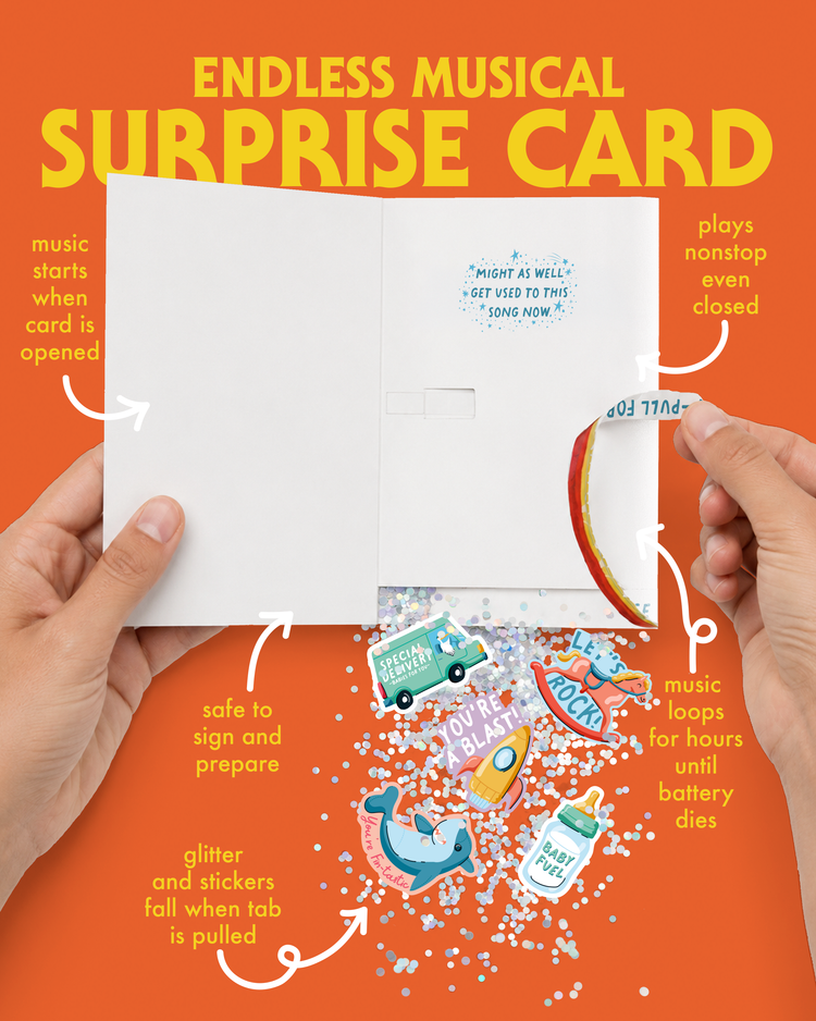 Endless Baby Shower Card Glitter and Sticker Surprise
