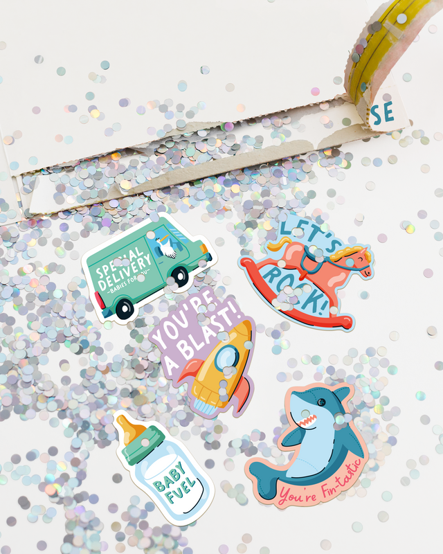 Endless Baby Shower Card Glitter and Sticker Surprise