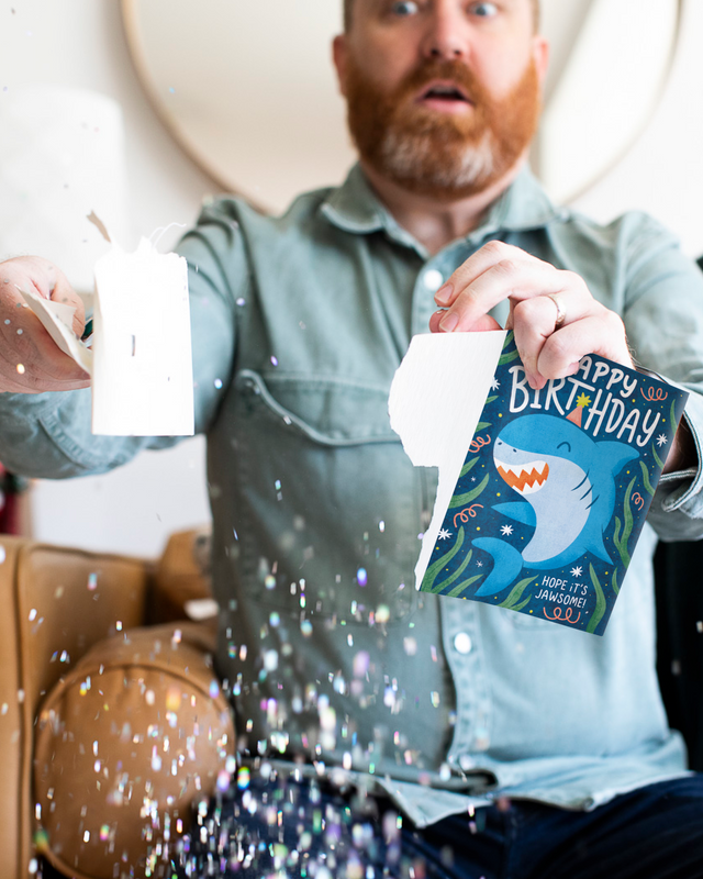 Endless Baby Shark Birthday Card with Glitter