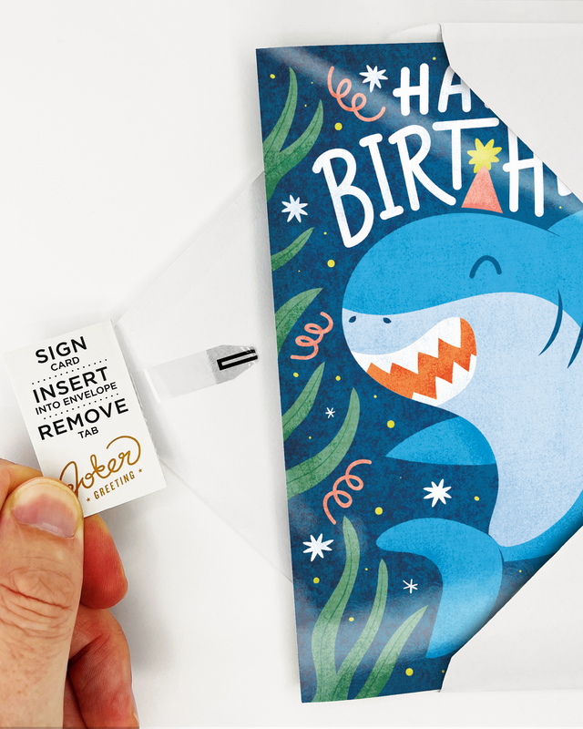 Endless Baby Shark Birthday Card with Glitter