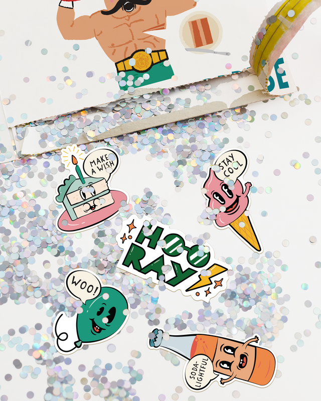 Birthday Boxer Glitter and Sticker Surprise Card