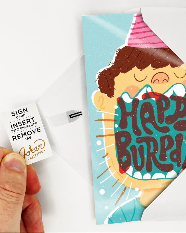 Endless Burp Day Card with Glitter