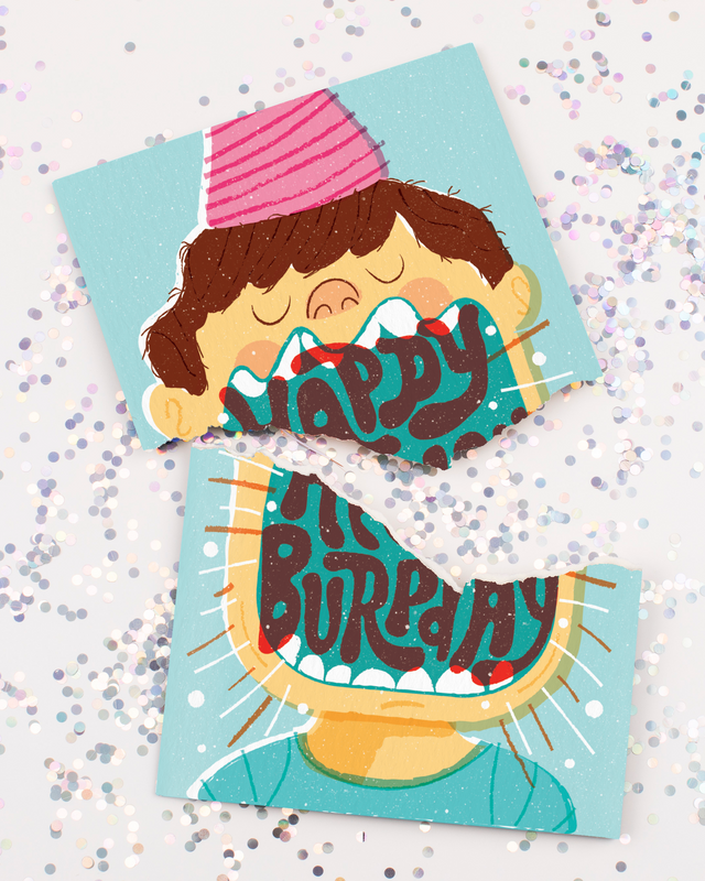 Endless Burp Day Card with Glitter