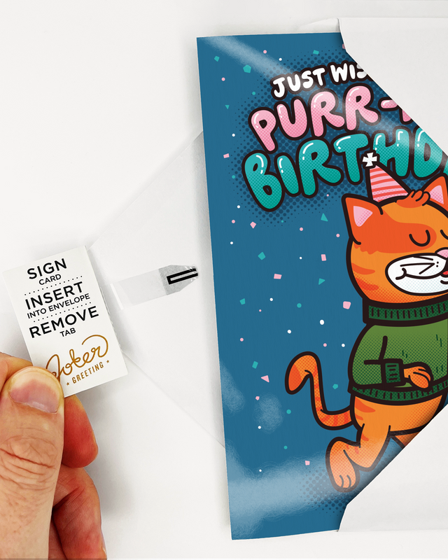 Endless Cool Cat Birthday Card with Glitter