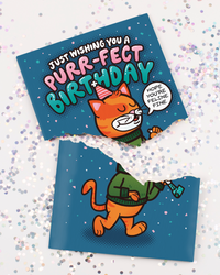 Endless Cool Cat Birthday Card with Glitter