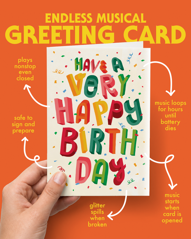 Endless Birthday Farts Card with Glitter