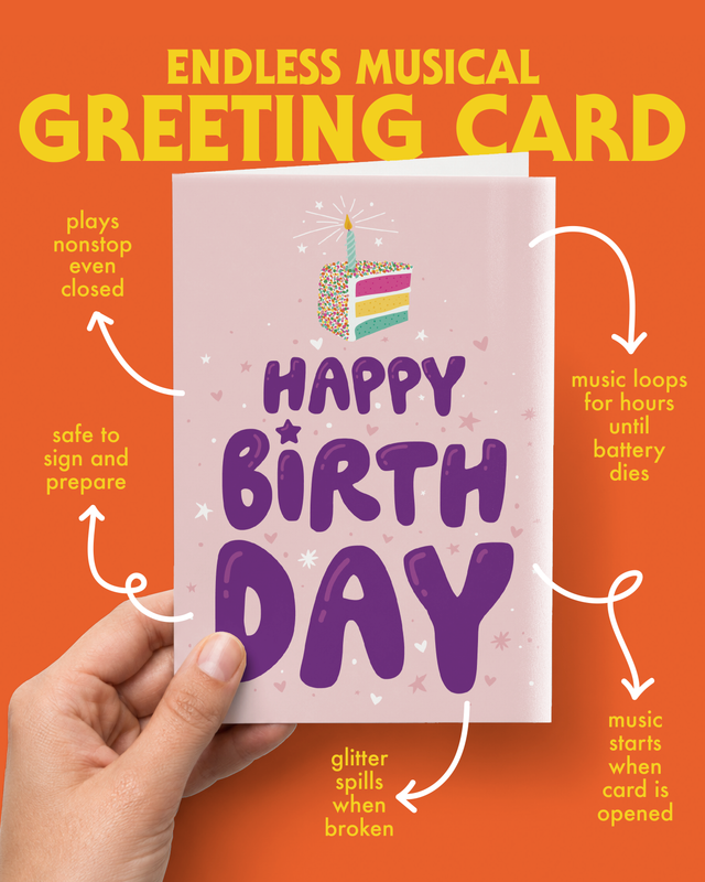 Endless Birthday Cake Card with Glitter