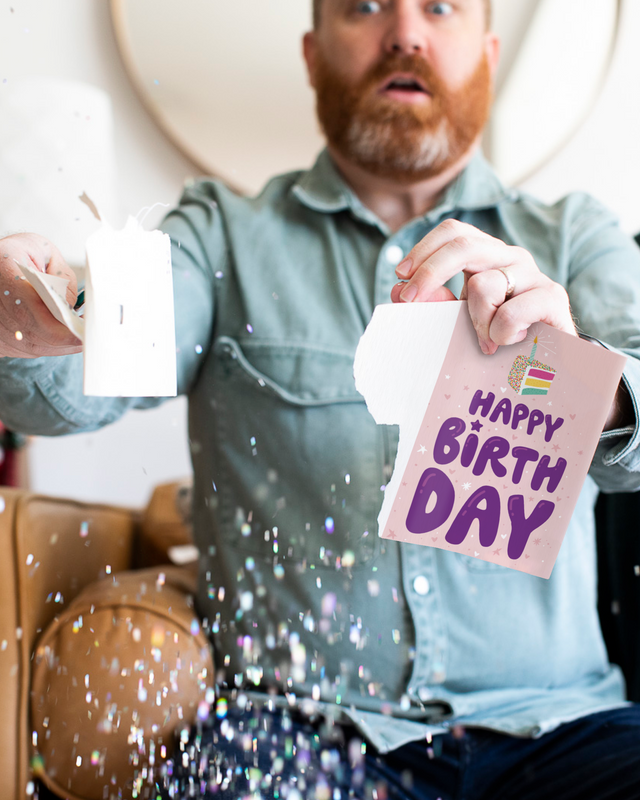 Endless Birthday Cake Card with Glitter