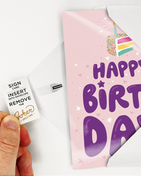 Endless Birthday Cake Card with Glitter