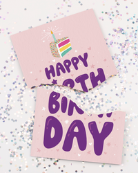 Endless Birthday Cake Card with Glitter