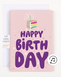 Endless Birthday Cake Card with Glitter