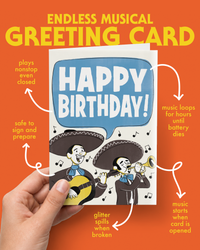 Endless Mariachi Birthday Card with Glitter