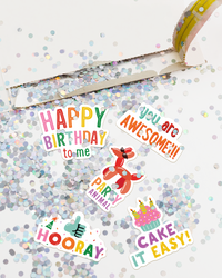 Endless Piñata Birthday Card with Glitter and Sticker Surprise