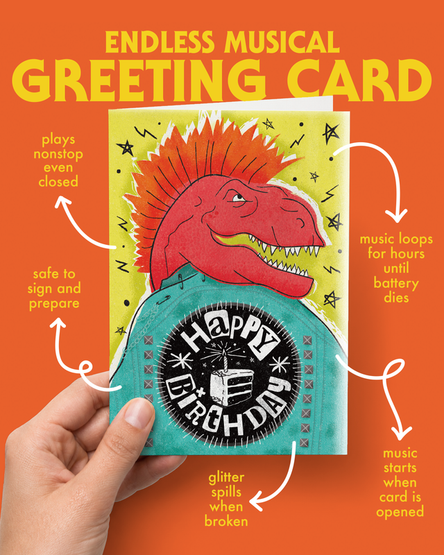 Endless Punk Rock Birthday Card with Glitter