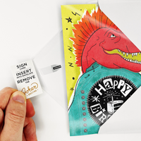 Happy Birthday Card inside white envelope; with pull tab being removed before giving to recipient