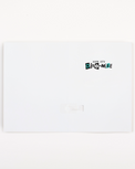 White frame with a small black square in the center on a white background