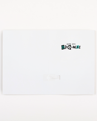 White frame with a small black square in the center on a white background
