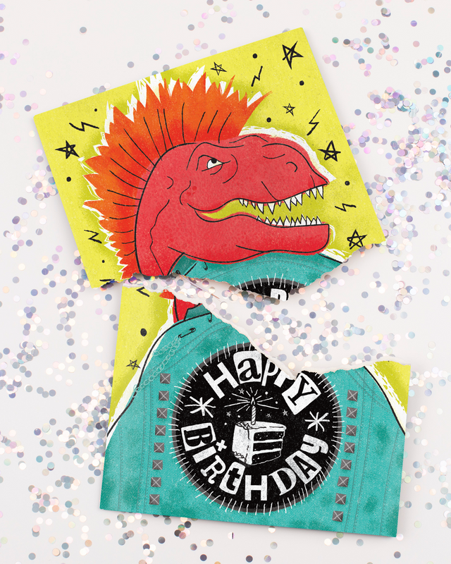 Endless Punk Rock Birthday Card with Glitter