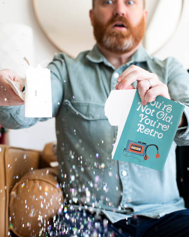 Endless Retro Birthday Card with Glitter