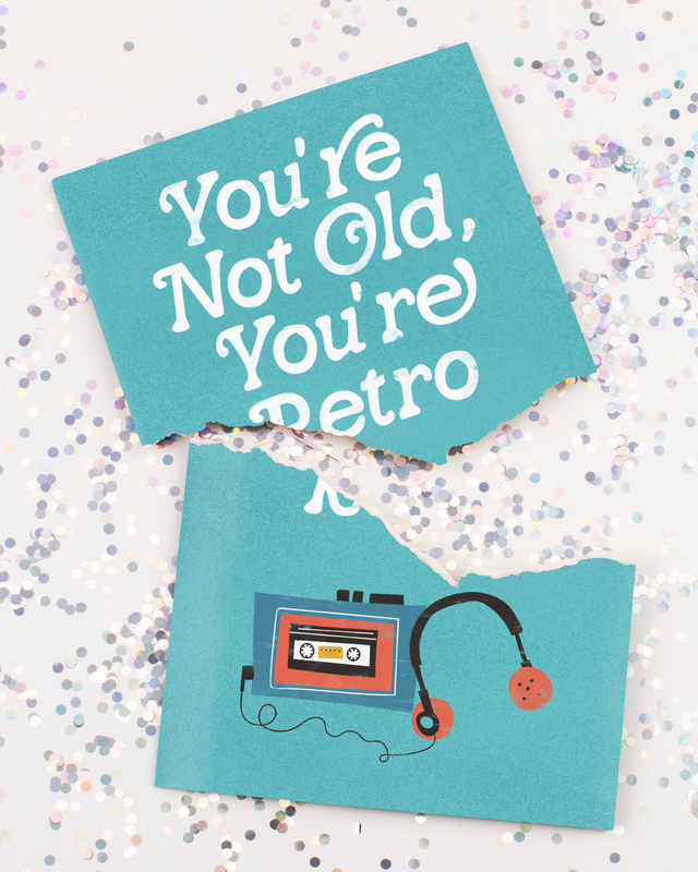 Endless Retro Birthday Card with Glitter