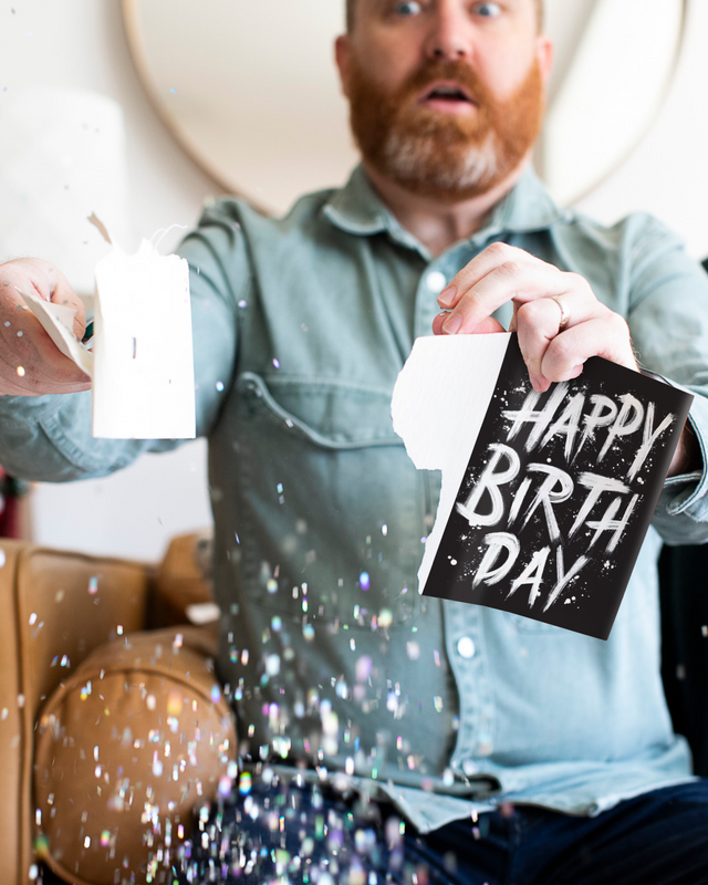 Endless Screamer Birthday Card with Glitter
