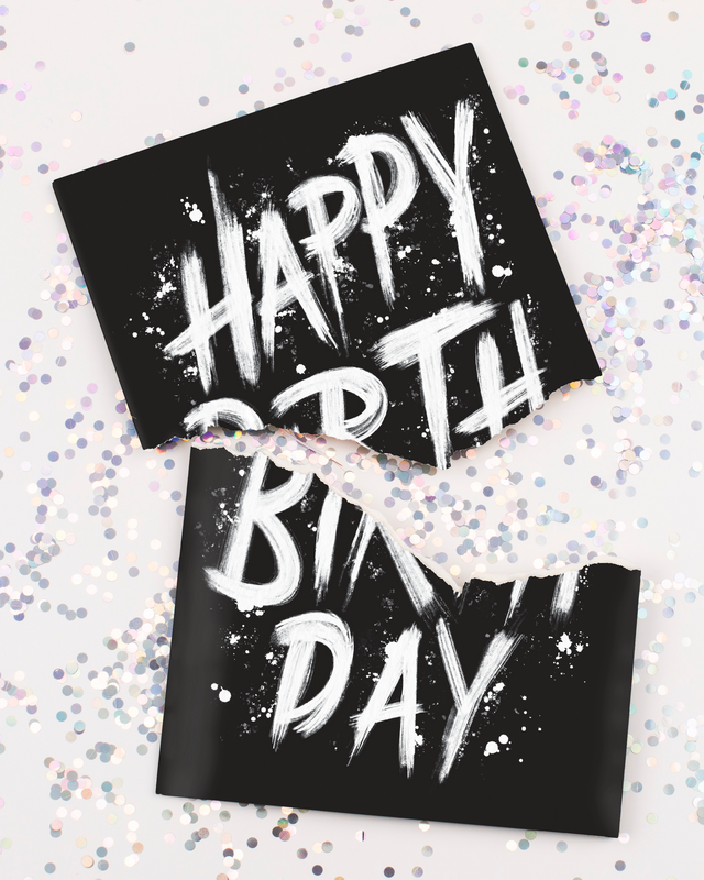Endless Screamer Birthday Card with Glitter