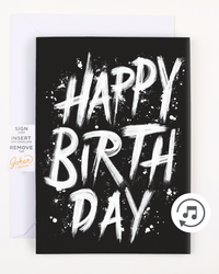 Endless Screamer Birthday Card with Glitter
