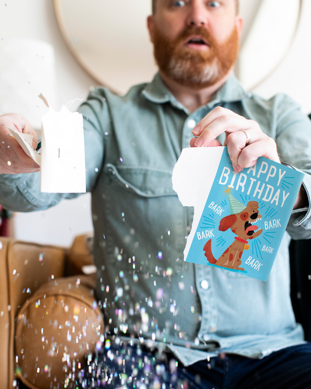 Endless Barking Birthday Card with Glitter