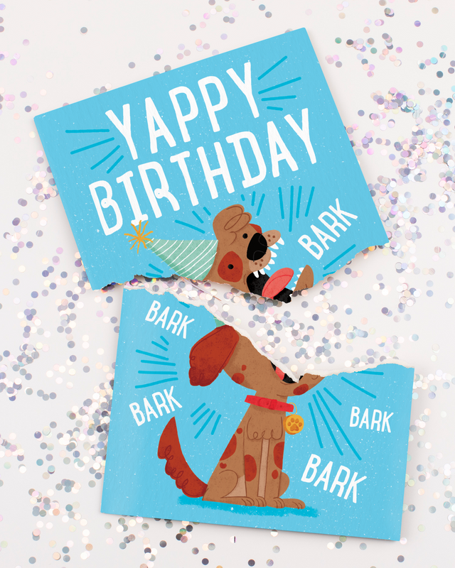 Endless Barking Birthday Card with Glitter