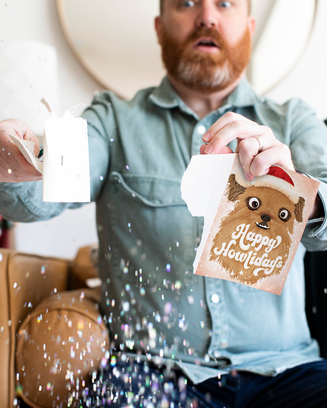 Endless Dog Christmas Card with Glitter