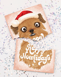Endless Dog Christmas Card with Glitter