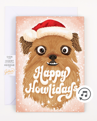 Endless Dog Christmas Card with Glitter