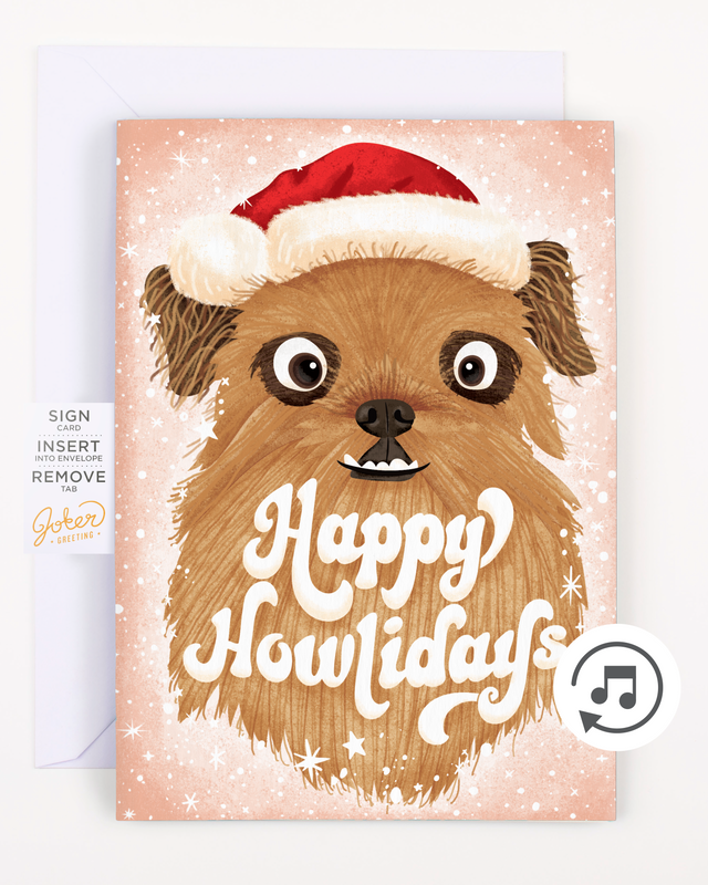 Endless Dog Christmas Card with Glitter